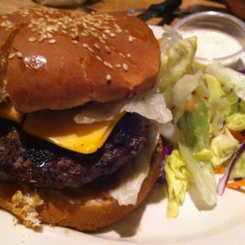 Crest Lounge - Cheeseburger 4.60 choice of salad or chips.  The burger was flavorable and pretty good for a bar. - Lounges Near Me - Temple City, California