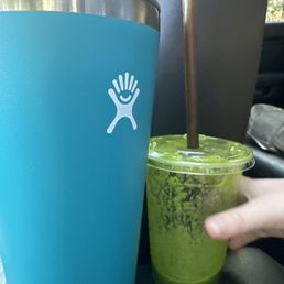 This is how small the smoothie is. Beware she will charge you more than the price for the FULL SIZE