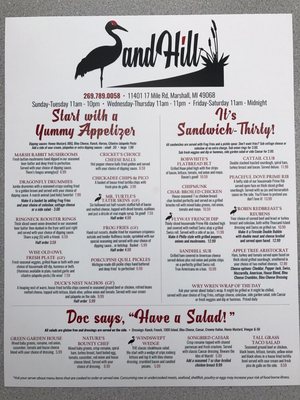 Menu photo 4 SandHill Marshall, MI