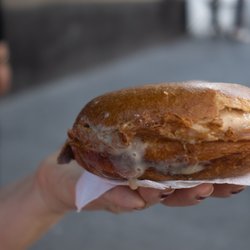 Viv’s Gelato - Gelato sandwich. Just walked across the street to eat it and it's already melting.