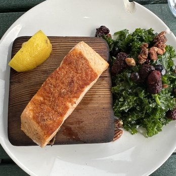 Beak Restaurant - Red Salmon Slab, Massaged Kale in Rosemary Vinaigrette - Seafood Near Me - Sitka, Alaska