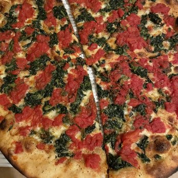 Tacconelli's Pizzeria - Spinach Tomato White Pie - Pizza Near Me - Philadelphia, Pennsylvania Tacconelli's Pizzeria - Spinach Tomato White Pie - Pizza Near Me - Philadelphia, Pennsylvania