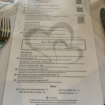 Summit House - Menu - Steakhouses Near Me - Fullerton, California