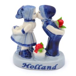 Holland Souvenirshop - Typisch Hollands Delfts blauw kussend paar