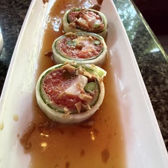 Addison Sushi 469 - Daikon Wrapped Roll - we had it wrapped in cucumber instead - Sushi Bars Near Me - Addison, Texas