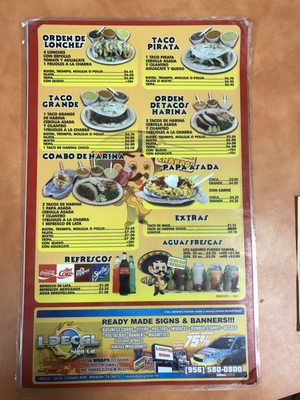 Menu photo 2 Taqueria De Jalisco 2 Weslaco, TX