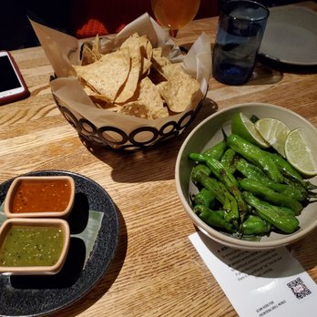 Frontera Grill - Chips and salsa + shisito peppers app - Mexican Near Me - Chicago, Illinois Frontera Grill - Chips and salsa + shisito peppers app - Mexican Near Me - Chicago, Illinois