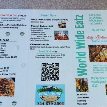 Worldwide Eatz - the menu for the restaurant - Tacos Near Me - Washington, Pennsylvania Worldwide Eatz - the menu for the restaurant - Tacos Near Me - Washington, Pennsylvania