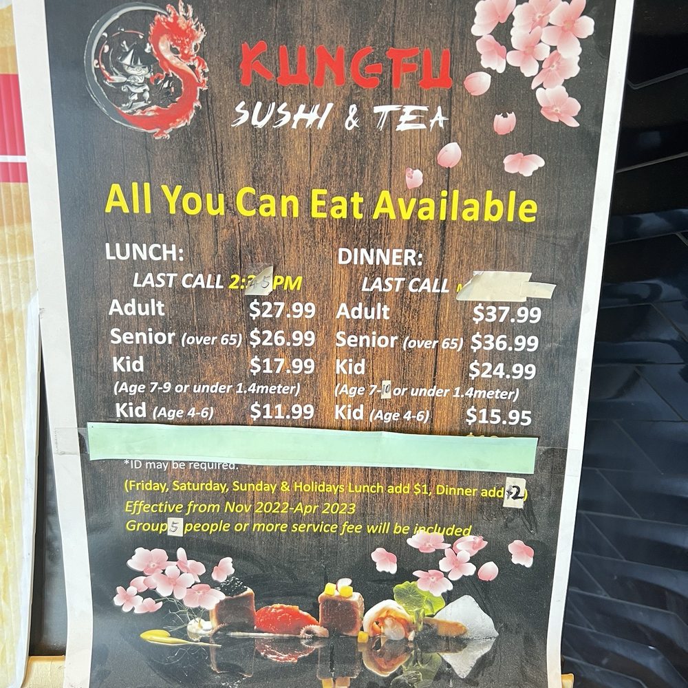 Kungfu Sushi - Menu prices - Sushi Bars Near Me - North York, Ontario