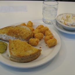 Tuna sandwich with dynamite potato tots. I mean, where can you find those anymore except at Dino's. Tuna sandwich with dynamite potato tots. I mean, where can you find those anymore except at Dino's.