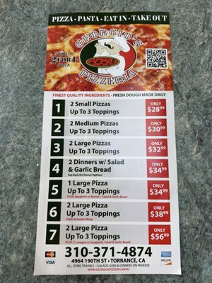 Menu photo 2 Georgio's Pizzeria Torrance, CA Menu photo 2 Georgio's Pizzeria Torrance, CA