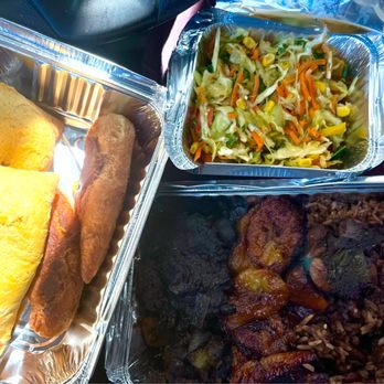 Gregs Kitchen19 - Oxtail meal. Beef Patties. Festivals. Side salad - Caribbean Near Me - Perris, California