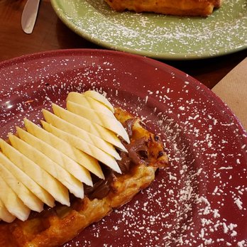 Off The Waffle - Top, Fruit Party (minus strawberries); bottom, Wiffle. - Breakfast & Brunch Near Me - Eugene, Oregon