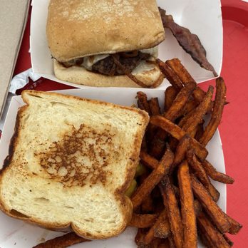 Dairy Bar - My husband had the melt & I had the Wild West burger. We shared sweet potato fries. Everything was delicious - Burgers Near Me - Red River, New Mexico Dairy Bar - My husband had the melt & I had the Wild West burger. We shared sweet potato fries. Everything was delicious - Burgers Near Me - Red River, New Mexico