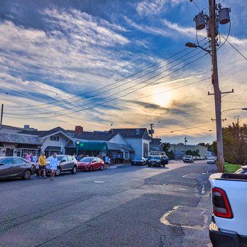 The Lobster House - Entrance view from parking lot on a picturesque night - Seafood Markets Near Me - Cape May, New Jersey