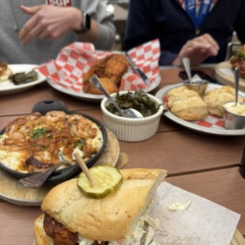 The Eagle Mass Ave - Fried chicken sandwich, shrimp and grits, biscuits, fried chicken, and collard greens - American Near Me - Indianapolis, Indiana The Eagle Mass Ave - Fried chicken sandwich, shrimp and grits, biscuits, fried chicken, and collard greens - American Near Me - Indianapolis, Indiana