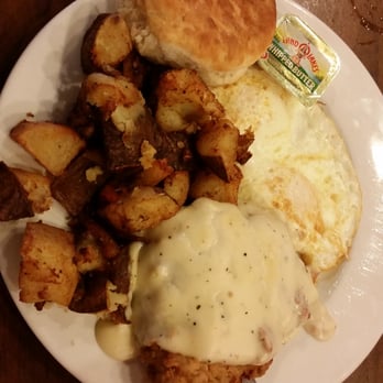 Fork and Spoon - Chicken fried steak, over easy, potatoes, and a biscuit. - New American Near Me - New Braunfels, Texas Fork and Spoon - Chicken fried steak, over easy, potatoes, and a biscuit. - New American Near Me - New Braunfels, Texas