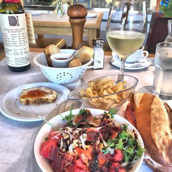 Dolce & Salato - Sandwich + salad and chips included. Glass of Sauvignon Blanc ($11). Bread with tomato dip complimentary - Italian Near Me - Naples, Florida