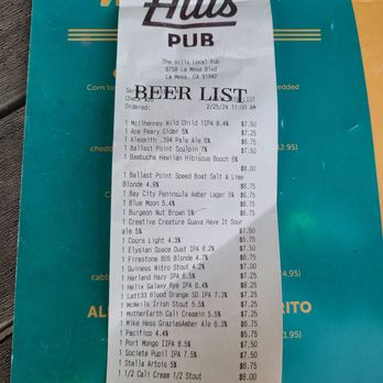 The Hills Pub - Menu - Pubs Near Me - La Mesa, California The Hills Pub - Menu - Pubs Near Me - La Mesa, California