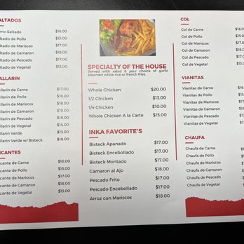 El Pollo Inka - Carson - Menu - Peruvian Near Me - Carson, California