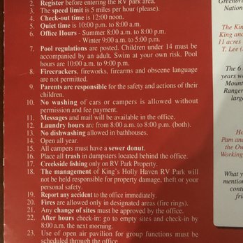 King's Holly Haven Rv Park - Rules - RV Parks Near Me - Pigeon Forge, Tennessee King's Holly Haven Rv Park - Rules - RV Parks Near Me - Pigeon Forge, Tennessee