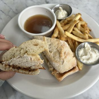 The Henry - Dry Roasted Turkey French Dip (watered down au jus) - Coffee & Tea Near Me - Coronado, California