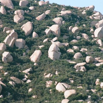 Mount Woodson Trail - I took this photo of Mt. Woodson while standing near Route 67. I climbed 15 feet up steep hill next to Route 67 for photo. Used 300 mm lens. - Hiking Near Me - Poway, California