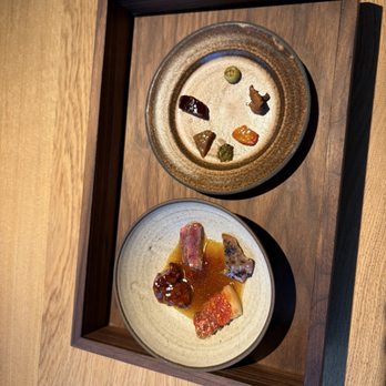 Restaurant Kadeau - raw and grilled lamb with preserves - Danish Near Me - København