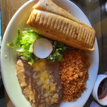 Isabel's Amor - Chicken chimichanga lacked flavor good rice & beans - Mexican Near Me - Gilbert, Arizona