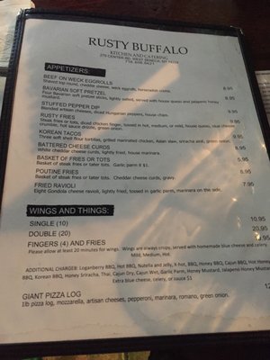 Menu photo 2 Rusty Buffalo Pub West Seneca, NY