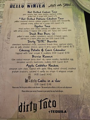 Menu photo 5 Dirty Taco and Tequila - Woodbury Woodbury, NY Menu photo 5 Dirty Taco and Tequila - Woodbury Woodbury, NY