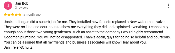 Slide of Goodman Plumbing