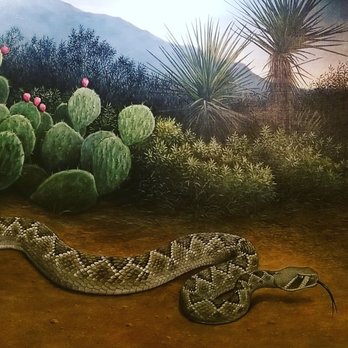 12 Gage Restaurant - There's no shortage of rattlesnake art around these parts. - American Near Me - Marathon, Texas