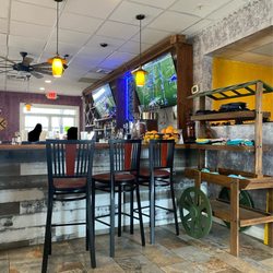 Bar seating and merchandise cart