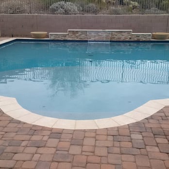 Keywize Pool Professionals - 100 perimeter pool w sheer decent and paver w travertine coping. - Pool & Hot Tub Service Near Me - Phoenix, Arizona Keywize Pool Professionals - 100 perimeter pool w sheer decent and paver w travertine coping. - Pool & Hot Tub Service Near Me - Phoenix, Arizona