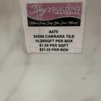 Day's Building Material - The tile we picked out - Building Supplies Near Me - Tulsa, Oklahoma Day's Building Material - The tile we picked out - Building Supplies Near Me - Tulsa, Oklahoma