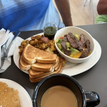 Eggs Up Grill - Chimi Steak Scrambler - Breakfast & Brunch Near Me - Cocoa Beach, Florida Eggs Up Grill - Chimi Steak Scrambler - Breakfast & Brunch Near Me - Cocoa Beach, Florida