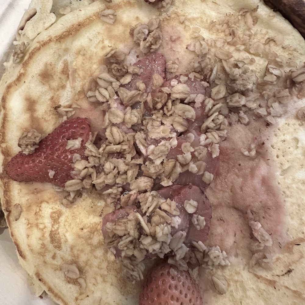 Sleepy Bee Cafe - Blue Ash - Raw pancake with wrong toppings. Looks worse in person. - Breakfast & Brunch Near Me - Blue Ash, Ohio Sleepy Bee Cafe - Blue Ash - Raw pancake with wrong toppings. Looks worse in person. - Breakfast & Brunch Near Me - Blue Ash, Ohio