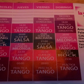 La Viruta - Schedule ! Everything is $120. - Dance Schools Near Me - Buenos Aires, C La Viruta - Schedule ! Everything is $120. - Dance Schools Near Me - Buenos Aires, C