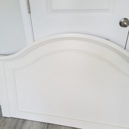 Cream not White like the closet doors it lays against.