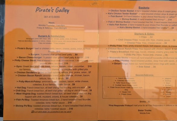Menu photo 2 Pirates Galley Rockport, TX