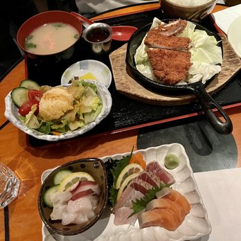 Donburiya - Special Assorted Sashimi and Tonkatsu Teppan Yaki Set - Japanese Near Me - New York, New York