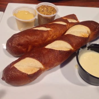 Das Stein Haus - Pretzels with mustards and cheese sauce (that keeps up with Sarnac cheese sauce) - Pubs Near Me - Spokane, Washington Das Stein Haus - Pretzels with mustards and cheese sauce (that keeps up with Sarnac cheese sauce) - Pubs Near Me - Spokane, Washington