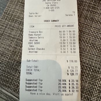Leichi - Receipt - Japanese Near Me - Santa Clara, California