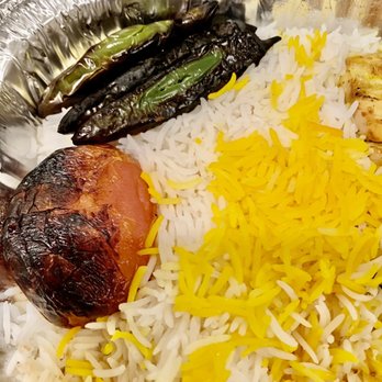 Farsi Cafe - Lots of rice with grilled tomato and (very hot) peppers - Persian/Iranian Near Me - Los Angeles, California Farsi Cafe - Lots of rice with grilled tomato and (very hot) peppers - Persian/Iranian Near Me - Los Angeles, California