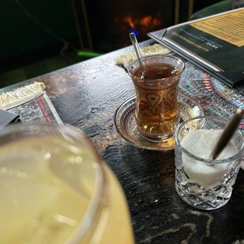 Al’s Mediterranean Food - Turkish Black tea served in beautiful glassware - Food Trucks Near Me - Jacksonville, Oregon