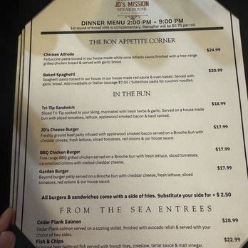 JD's Mission Steakhouse - Menu as of June 2026 - Steakhouses Near Me - Riverside, California JD's Mission Steakhouse - Menu as of June 2026 - Steakhouses Near Me - Riverside, California