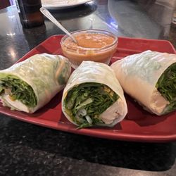 Thai Dish Cuisine - Salad rolls with tofu and peanut sauce