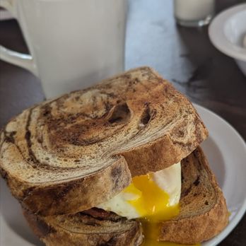 Washington Square Cafe - Classic Egg Sandwich on marbled rye toast - New American Near Me - Burlington, Kentucky