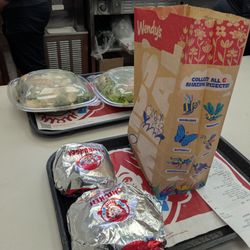 Wendy's - Order on 2 trays that looked like it had sat in the snow...had dried salt on the edges